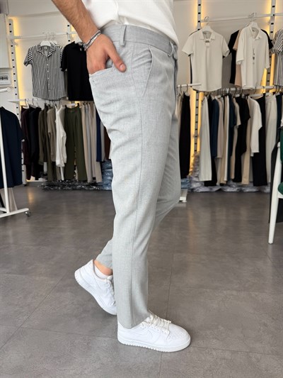 Dilli Regular Kumaş Pantolon Gri