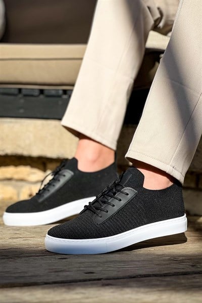 Esnek Triko Ayakkabı Siyah-Beyaz