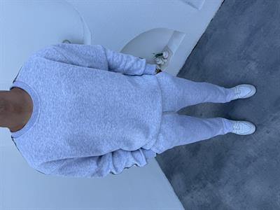 Etnik Desen Şeritli Takım Gri