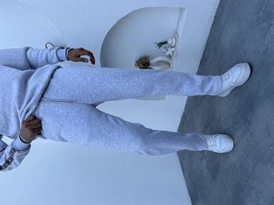 Etnik Desen Şeritli Takım Gri