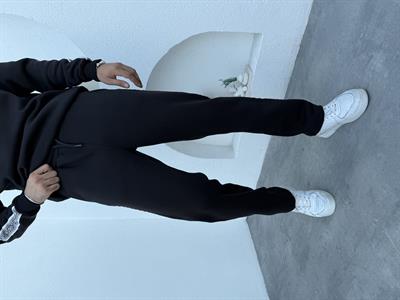 Etnik Desen Şeritli Takım Siyah