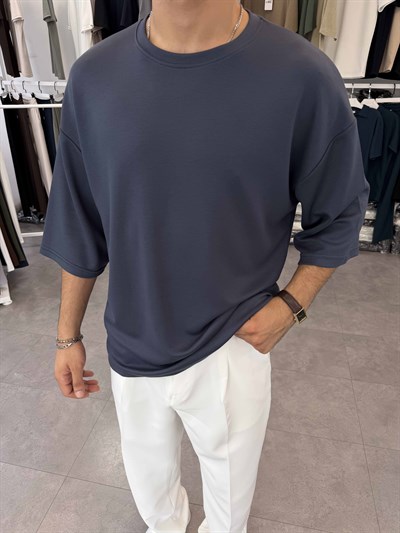 Fakir Kol Oversize Oysh Tişört İndigo