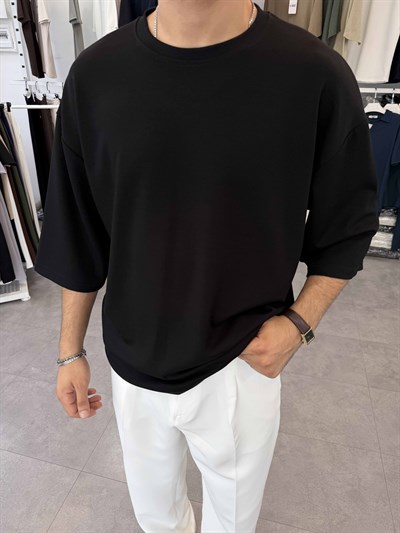 Fakir Kol Oversize Oysh Tişört Siyah