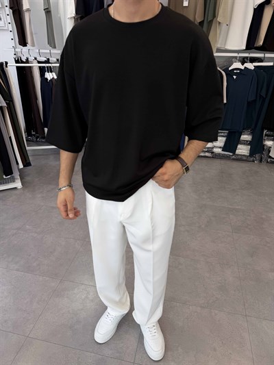 Fakir Kol Oversize Oysh Tişört Siyah