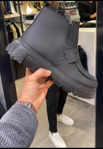 Fermuarlı Yüksek Taban Bot Siyah