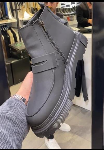 Fermuarlı Yüksek Taban Bot Siyah