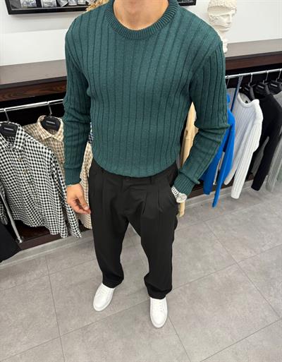 Fitilli Triko Kazak Yeşil