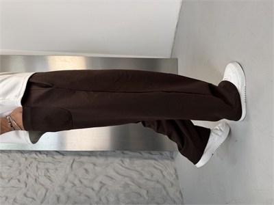 Fularlı Çima Detaylı İnterlok Kahverengi Pantolon