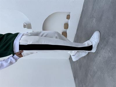 Garnili 3 İplik Şardonlu Baggy Eşofman Beyaz