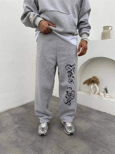 Gold Beg Kapüşonlu Oversize Takım Gri