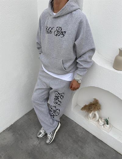 Gold Beg Kapüşonlu Oversize Takım Gri