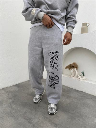 Gold Beg Kapüşonlu Oversize Takım Gri