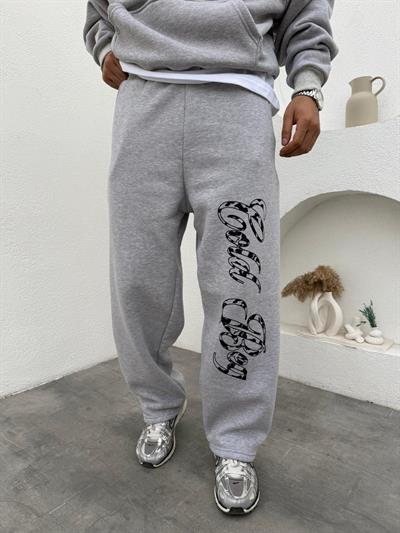 Gold Beg Kapüşonlu Oversize Takım Gri