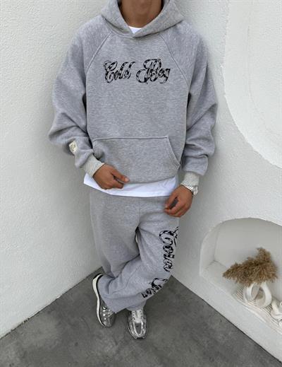 Gold Beg Kapüşonlu Oversize Takım Gri