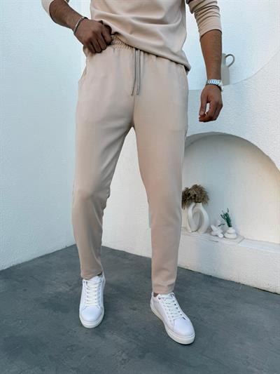 İnce Fitilli Şardonlu Ottoman Takım Bej