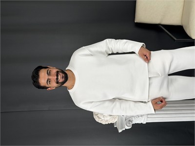 3 İplik Basic Oversize Takım Beyaz