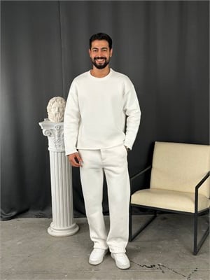 3 İplik Basic Oversize Takım Beyaz