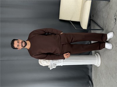 3 İplik Basic Oversize Takım Kahve
