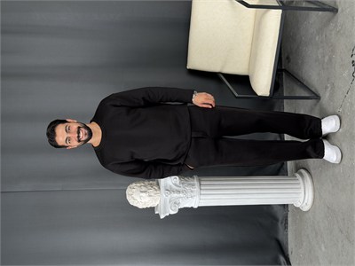 3 İplik Basic Oversize Takım Siyah