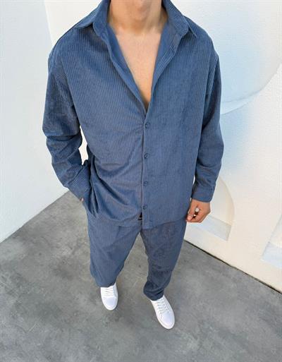 İthal Kadife Takım Lacivert