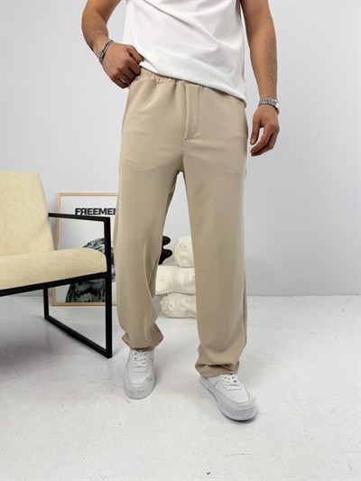 İthal Krep Baggy Jogger Bej