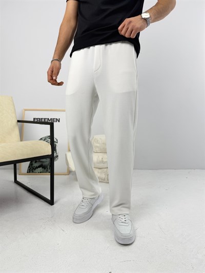 İthal Krep Baggy Jogger Beyaz