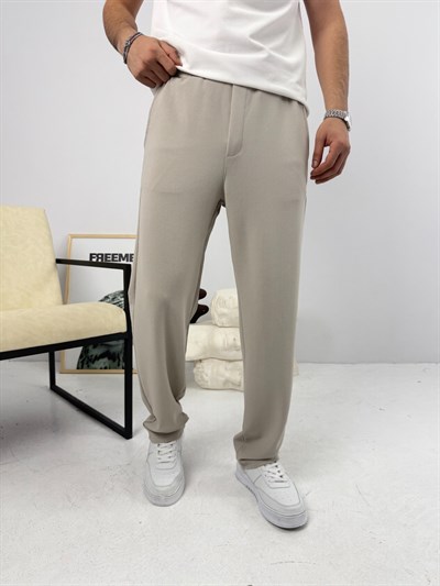 İthal Krep Baggy Jogger Gri