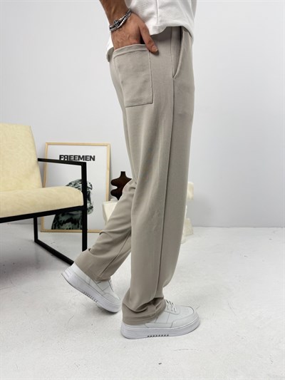 İthal Krep Baggy Jogger Gri