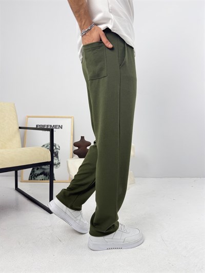 İthal Krep Baggy Jogger Haki