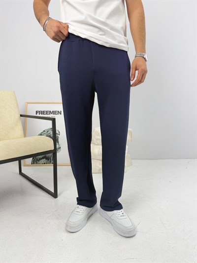 İthal Krep Baggy Jogger Lacivert