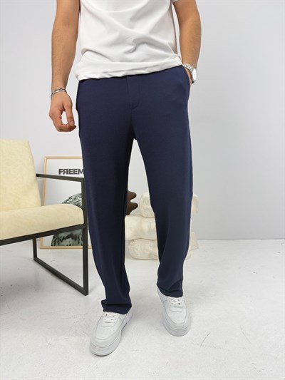 İthal Krep Baggy Jogger Lacivert