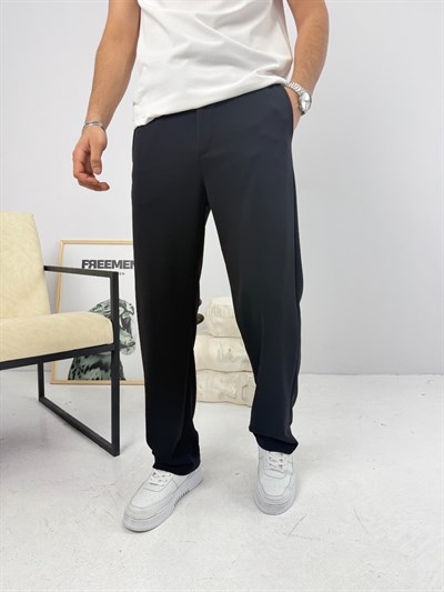 İthal Krep Baggy Jogger Siyah