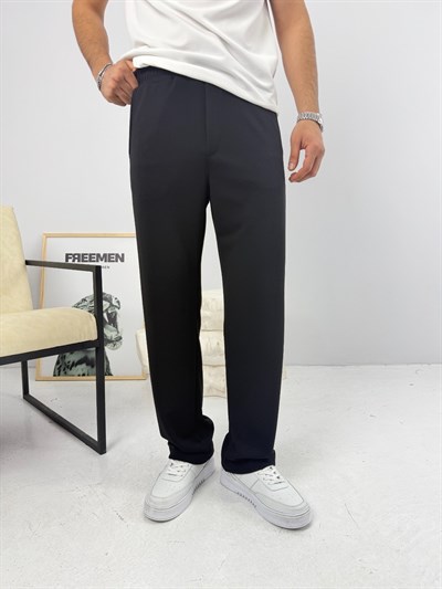 İthal Krep Baggy Jogger Siyah