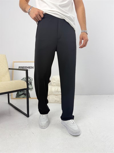 İthal Krep Baggy Jogger Siyah