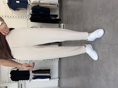 İthal Krep Boyfriend Pantolon Bej