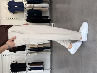 İthal Krep Boyfriend Pantolon Bej