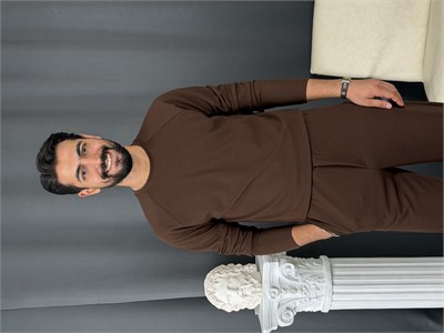 İthal Krep Reglan Kol Takım Kahve