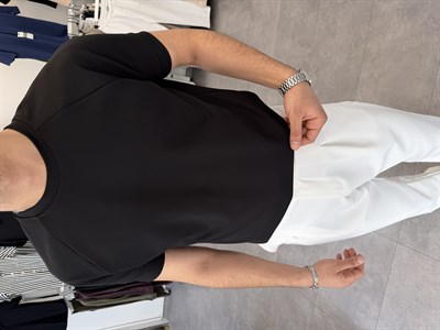 İthal Örme Reglan Kol Tişört Siyah
