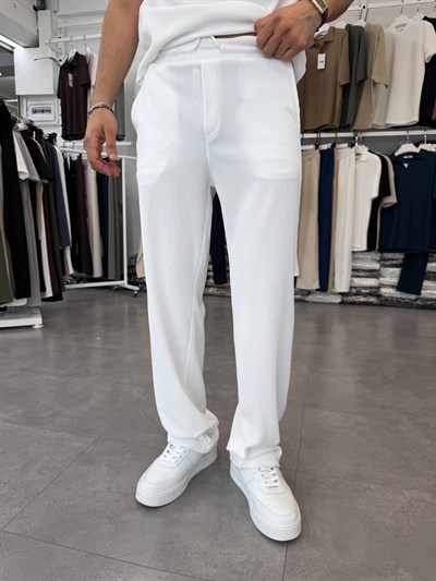 İthal Ottoman Baggy Pantolon Beyaz