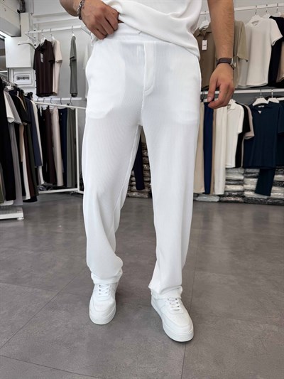 İthal Ottoman Baggy Pantolon Beyaz