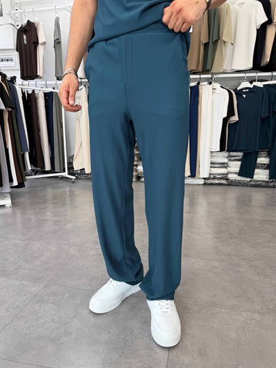 İthal Ottoman Baggy Pantolon Petrol Mavisi