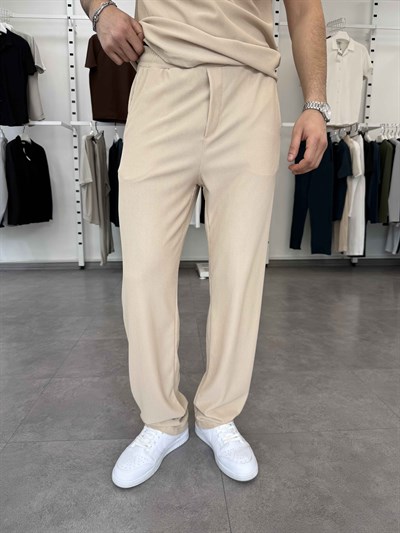 İthal Yarım Fermuar Ottoman Takım Bej