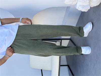 Kadife Baggy Pantolon Haki