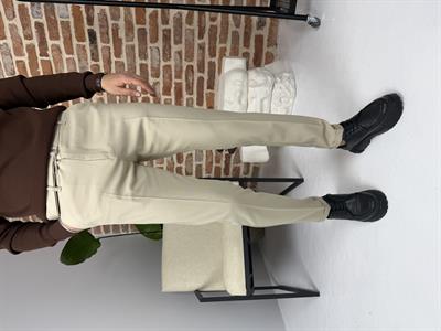 Kendinden Kemerli Kumaş Pantolon Bej