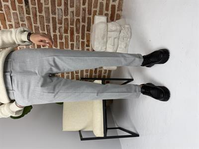 Kendinden Kemerli Kumaş Pantolon Gri