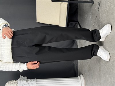 Kışlık Pileli Gabardin Baggy Pantolon Siyah
