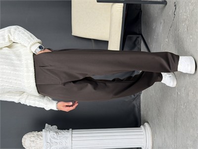 Kışlık Pileli Gabardin Baggy Pantolon Kahve