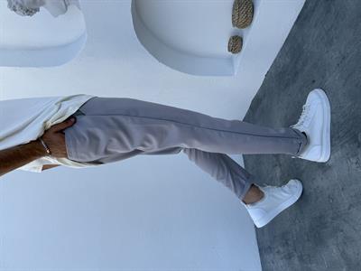 Likralı Duble Paça Kumaş Pantolon  Gri