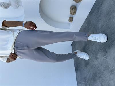 Likralı Duble Paça Kumaş Pantolon  Gri