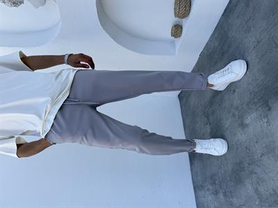 Likralı Duble Paça Kumaş Pantolon  Gri